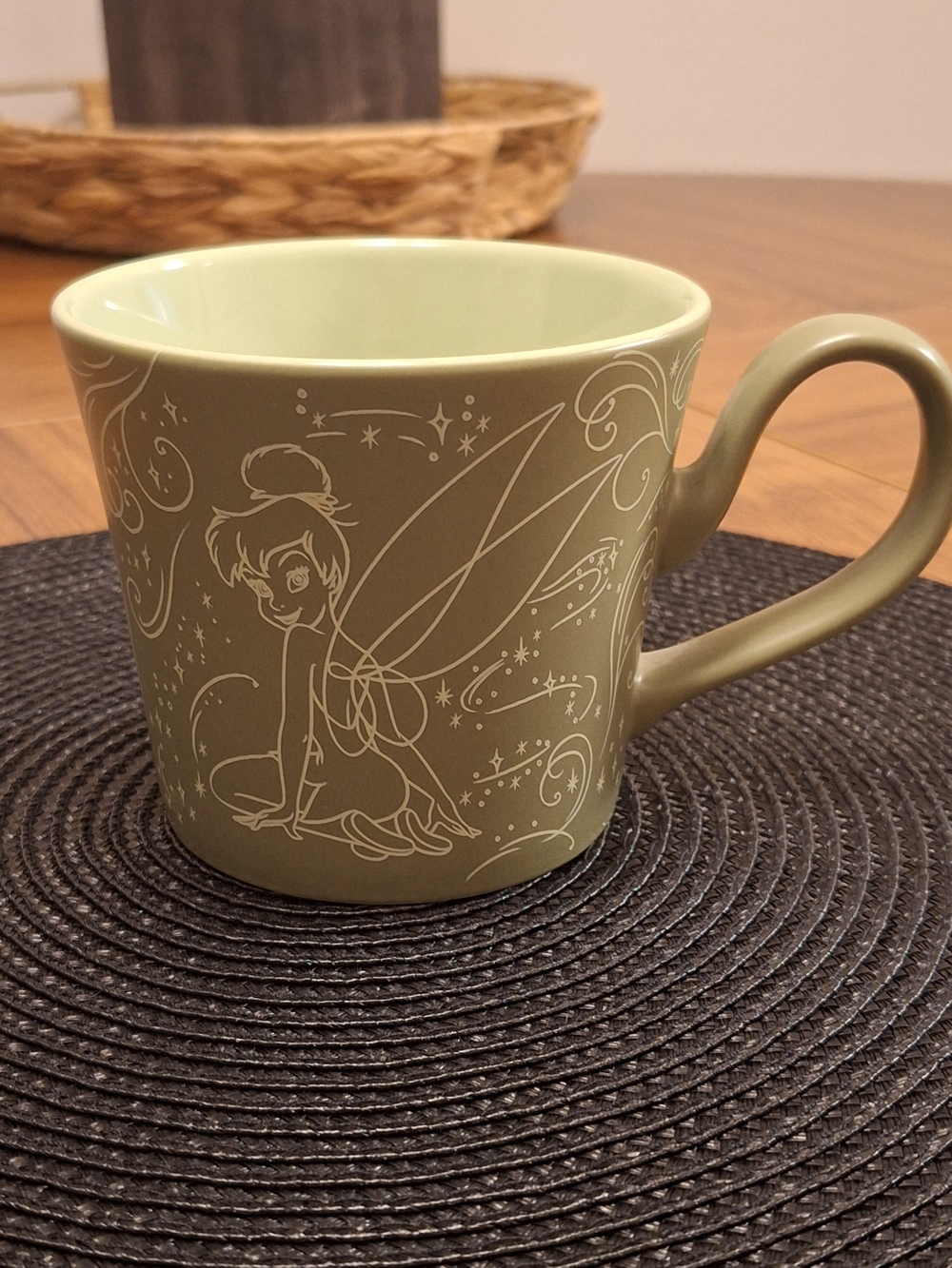 Disney Store Tinker Bell Fairies Sage Green Ceramic Coffee Mug Disney Fairies